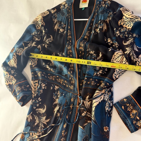 Farm Rio Blossom Tapestry Long Sleeve Wrap Dress - Picture 4 of 7